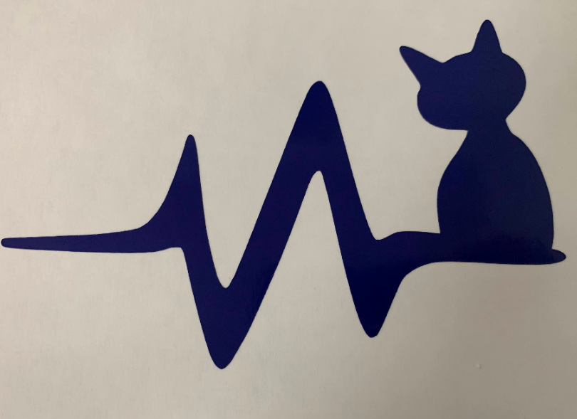 Katzen-Herzschlag Aufkleber, verschiedene Farben und Größen