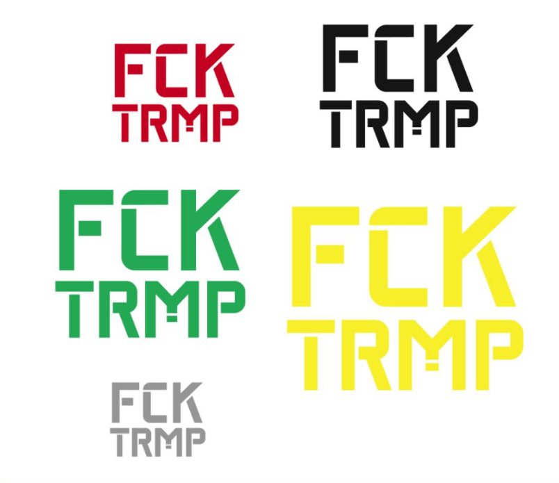 2x Anti Trump Aufkleber "FCK TRMP", Vinyl Folie,  versch. Größen u. Farben