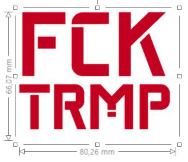 2x Anti Trump Aufkleber "FCK TRMP", Vinyl Folie,  versch. Größen u. Farben Foto 3