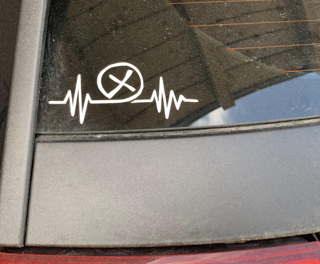 Geocaching Aufkleber, Herzschlag, versch. Farben und Größen Foto 3