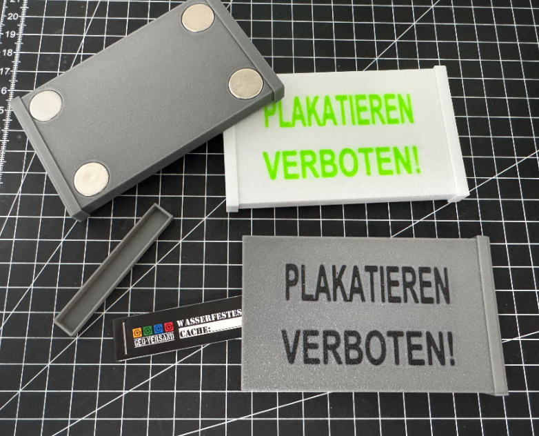 Geocaching Versteck - Plakatieren Verboten!, magnetisch